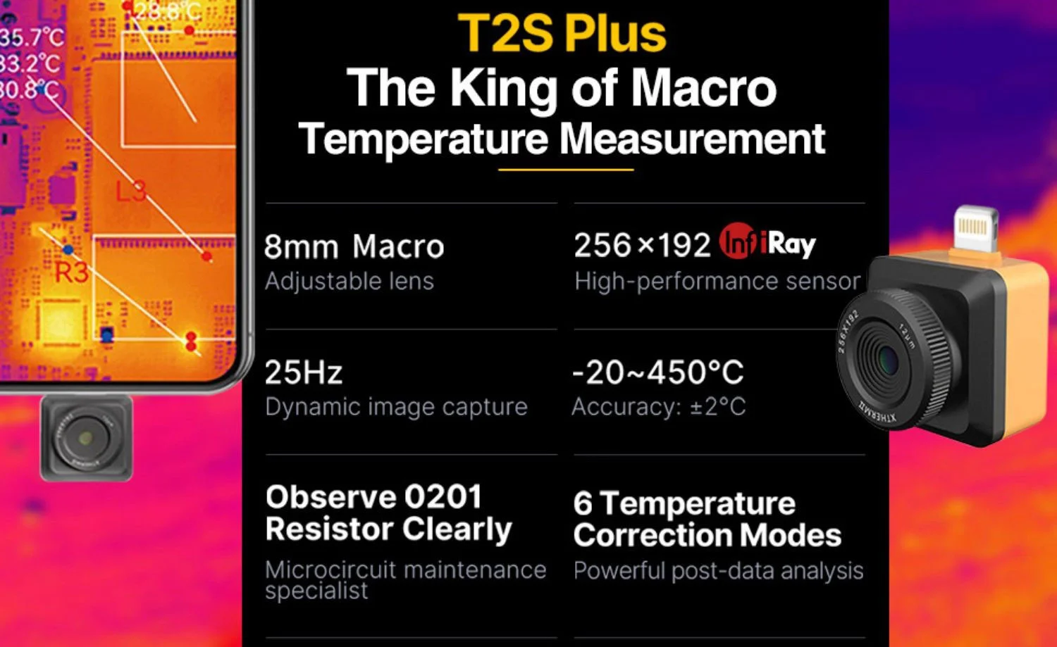 03 T2S PLUS König der Makro temperatur messung